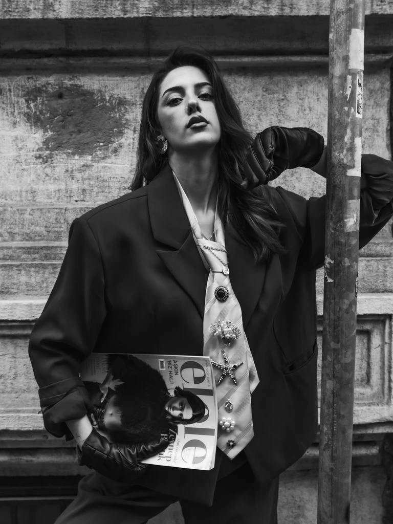 Elena Stral, founder, photographed inside the Milan atelier